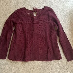 Maroon lace blouse